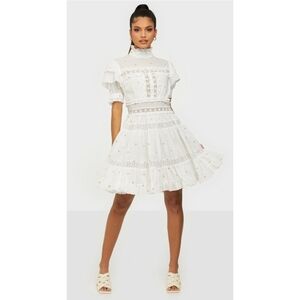 By Malina IRO Mini Dress Lase Details Romantic Embroided Coquette Size Small